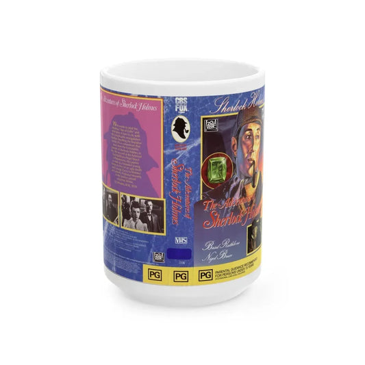 THE ADVENTURES OF SHERLOCK HOLMES (VHS COVER) - White Coffee Mug 15oz - Go Mug Yourself