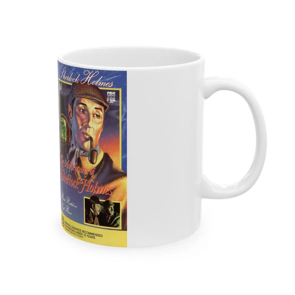 THE ADVENTURES OF SHERLOCK HOLMES (VHS COVER) - White Coffee Mug-Go Mug Yourself