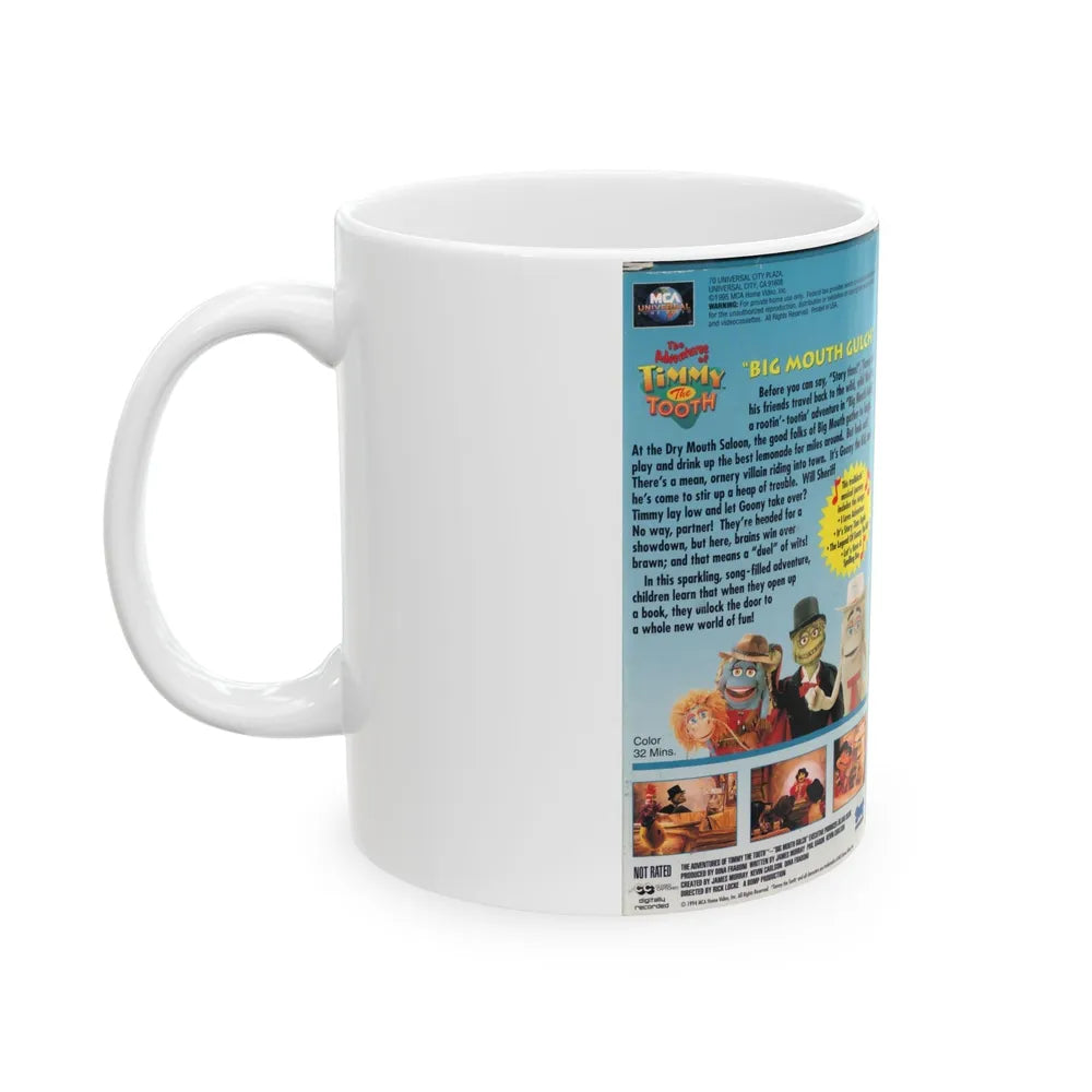 THE ADVENTURES OF TIMMY THE TOOTH BIG MOUTH GULCH (VHS COVER) - White Coffee Mug-Go Mug Yourself