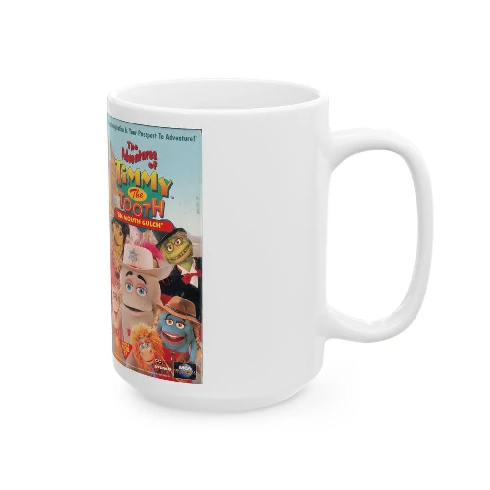 THE ADVENTURES OF TIMMY THE TOOTH BIG MOUTH GULCH (VHS COVER) - White Coffee Mug-Go Mug Yourself