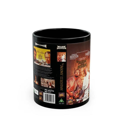 THE AGONY AND THE ECSTASY (VHS COVER) - Black Coffee Mug 11oz - Go Mug Yourself