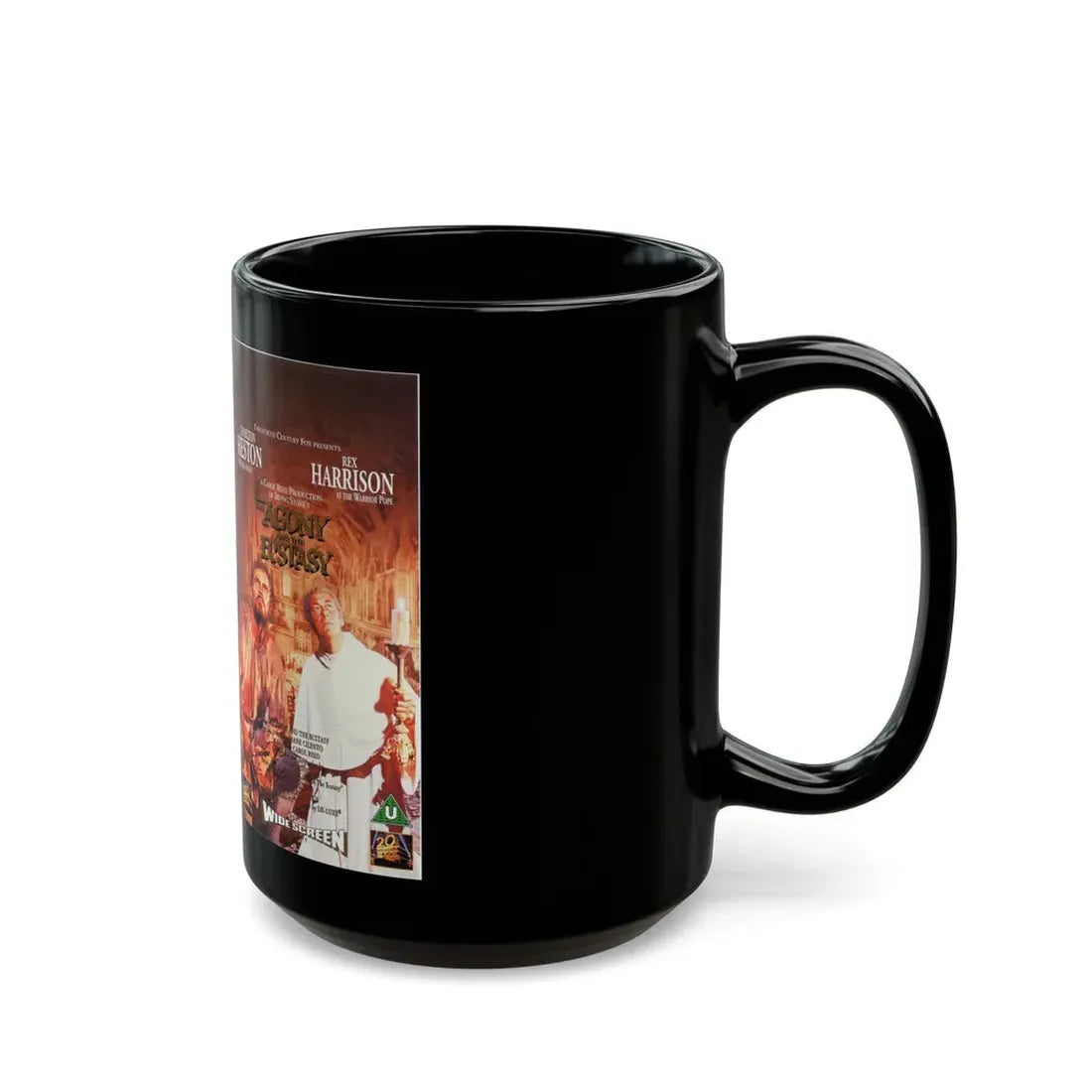 THE AGONY AND THE ECSTASY (VHS COVER) - Black Coffee Mug - Go Mug Yourself