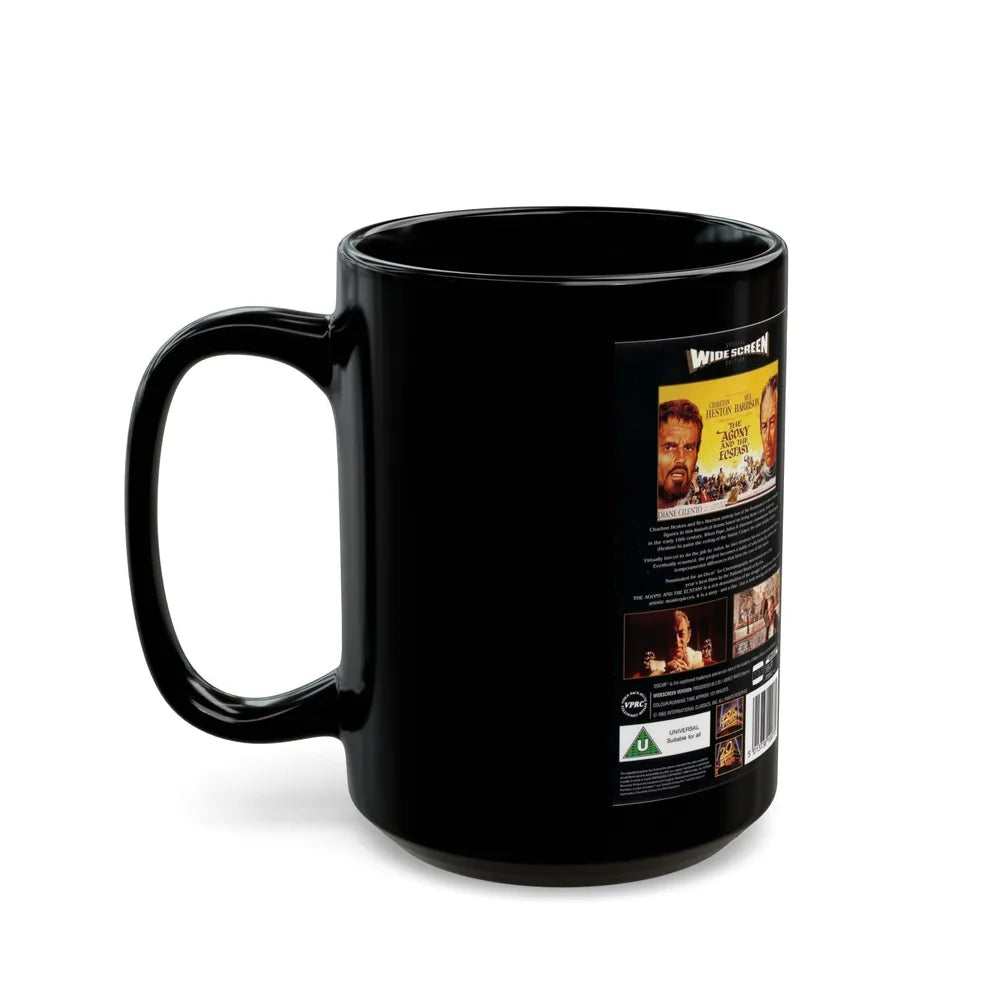 THE AGONY AND THE ECSTASY (VHS COVER) - Black Coffee Mug-Go Mug Yourself