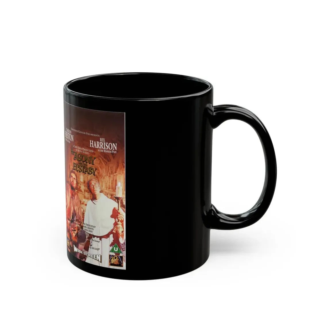 THE AGONY AND THE ECSTASY (VHS COVER) - Black Coffee Mug - Go Mug Yourself