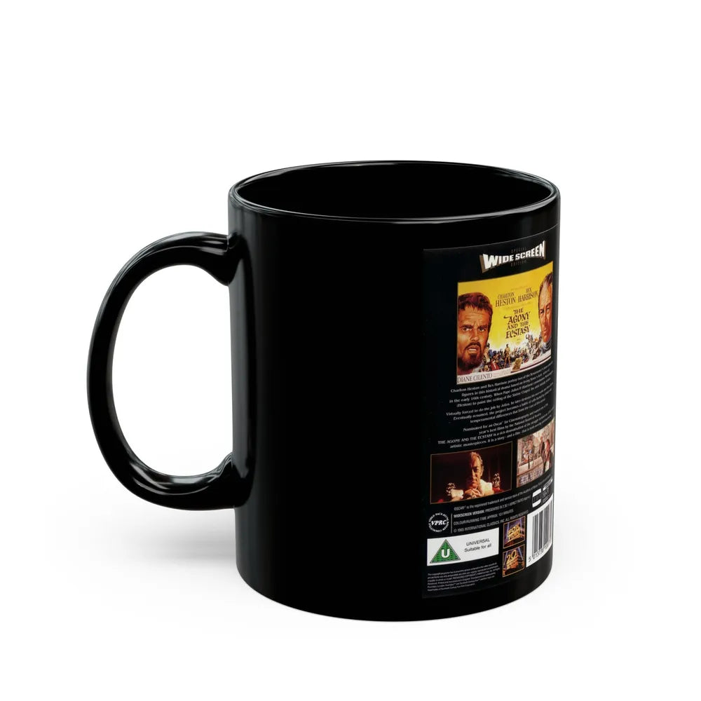 THE AGONY AND THE ECSTASY (VHS COVER) - Black Coffee Mug-Go Mug Yourself