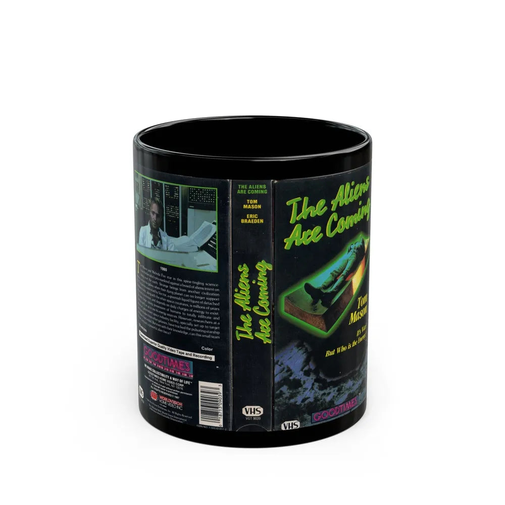 THE AILENS ARE COMING (VHS COVER) - Black Coffee Mug-11oz-Go Mug Yourself