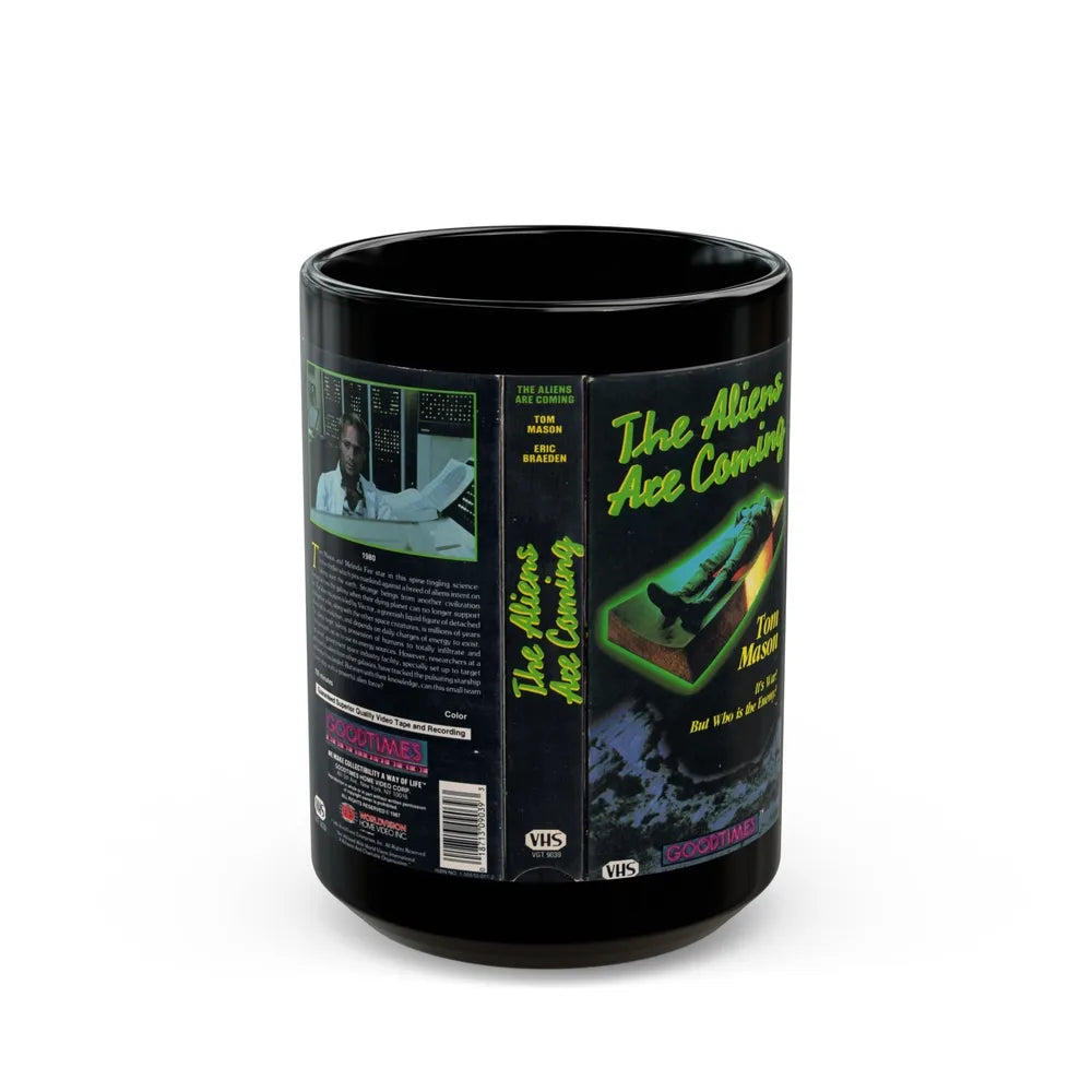 THE AILENS ARE COMING (VHS COVER) - Black Coffee Mug-15oz-Go Mug Yourself