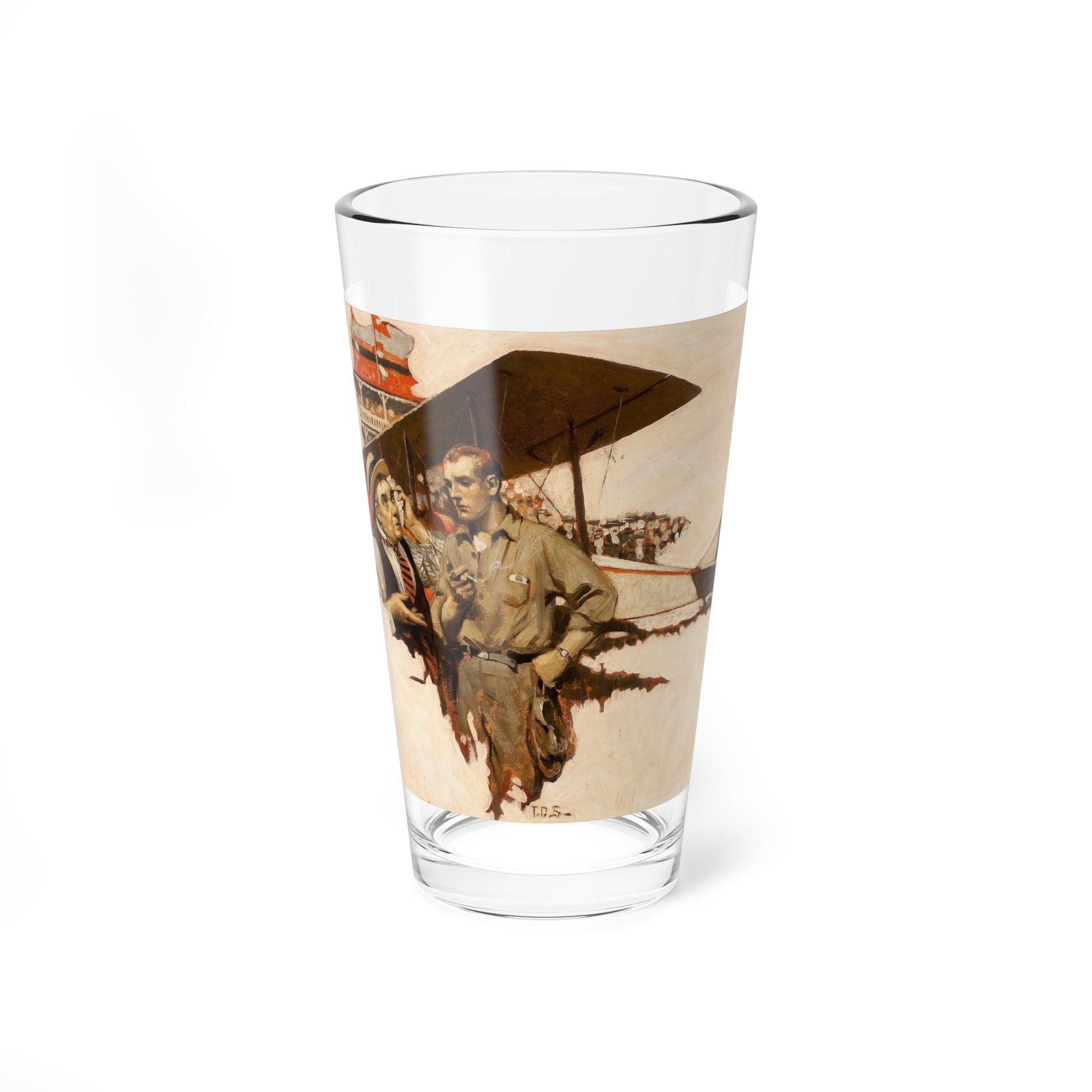 The Air Show Hero, Saturday Evening Post illustration, c. 1920-25 (Magazine Illustration) Pint Glass 16oz-16oz-Go Mug Yourself