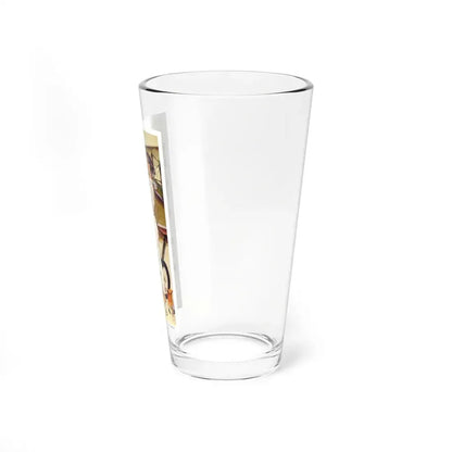 The Airborne Female, The Saturday Evening Post, December 1956 (Magazine Illustration) Pint Glass 16oz - Go Mug Yourself