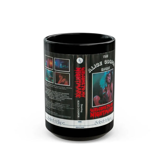 THE ALICE COOPER SHOW WELCOME TO MY NIGHTMARE (VHS COVER) - Black Coffee Mug 15oz - Go Mug Yourself