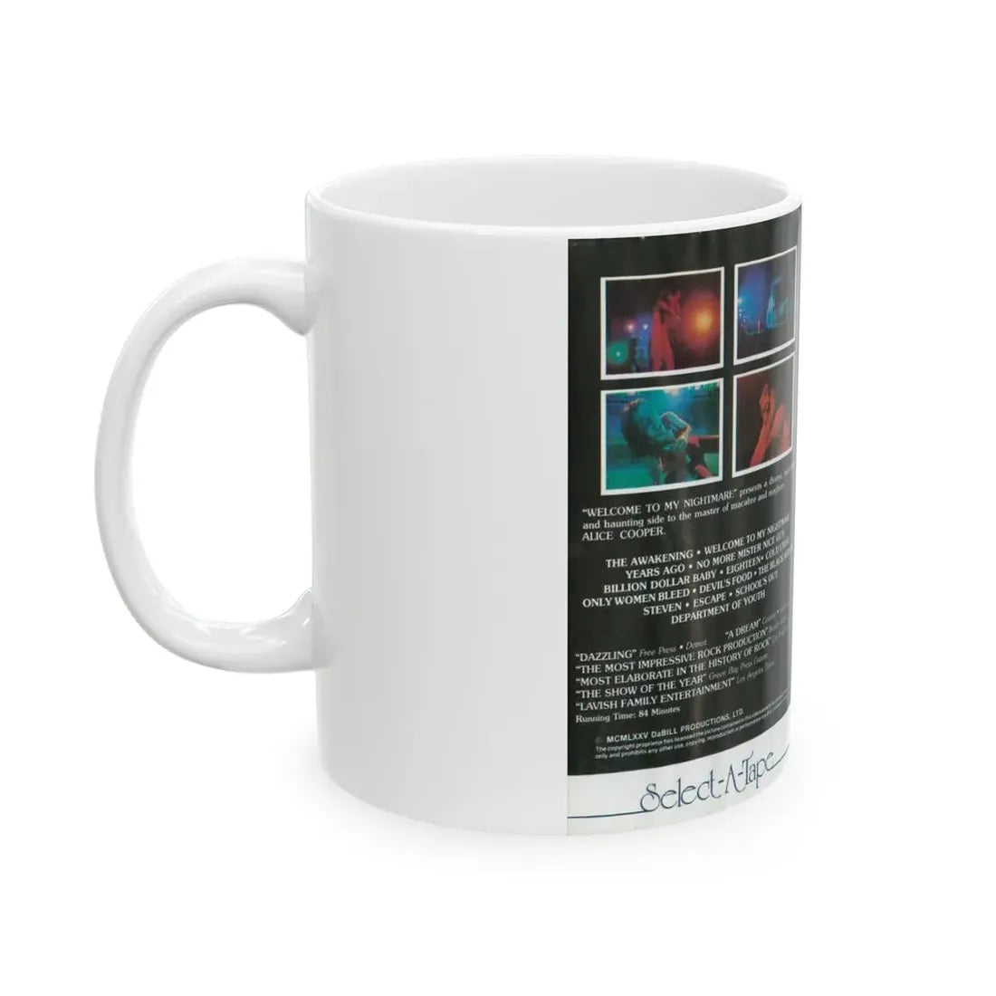 THE ALICE COOPER SHOW WELCOME TO MY NIGHTMARE (VHS COVER) - White Coffee Mug - Go Mug Yourself