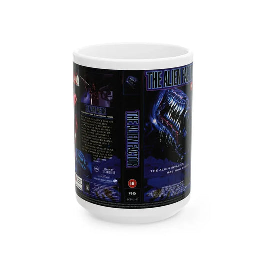 THE ALIEN FACTOR (VHS COVER) - White Coffee Mug 15oz - Go Mug Yourself