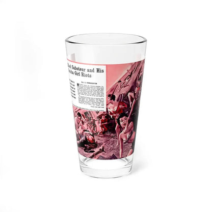 The Allied Saboteur and His Geisha Girl Riots, Stag, July 1960 (Magazine Illustration) Pint Glass 16oz 16oz - Go Mug Yourself