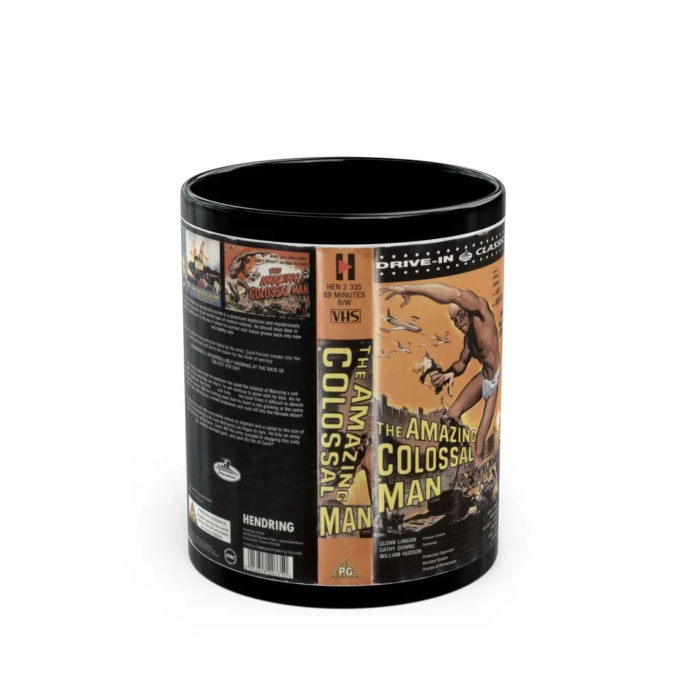 THE AMAZING COLOSSAL MAN (VHS COVER) - Black Coffee Mug-11oz-Go Mug Yourself