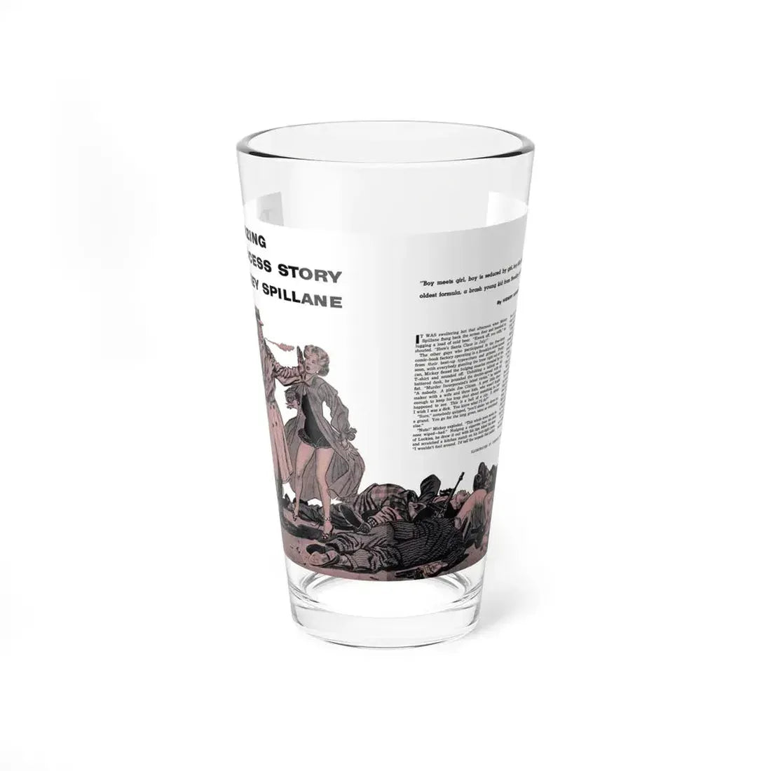 The Amazing Success Story of Mickey Spillane, Climax magazine, May 1959 (Magazine Illustration) Pint Glass 16oz 16oz - Go Mug Yourself