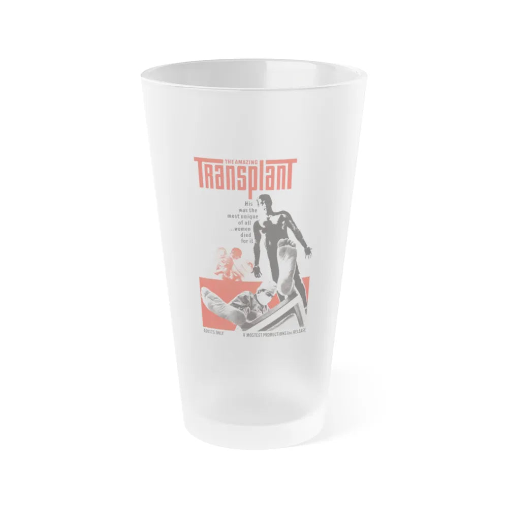 THE AMAZING TRANSPLANT 1970 Movie Poster - Frosted Pint Glass 16oz-16oz-Frosted-Go Mug Yourself