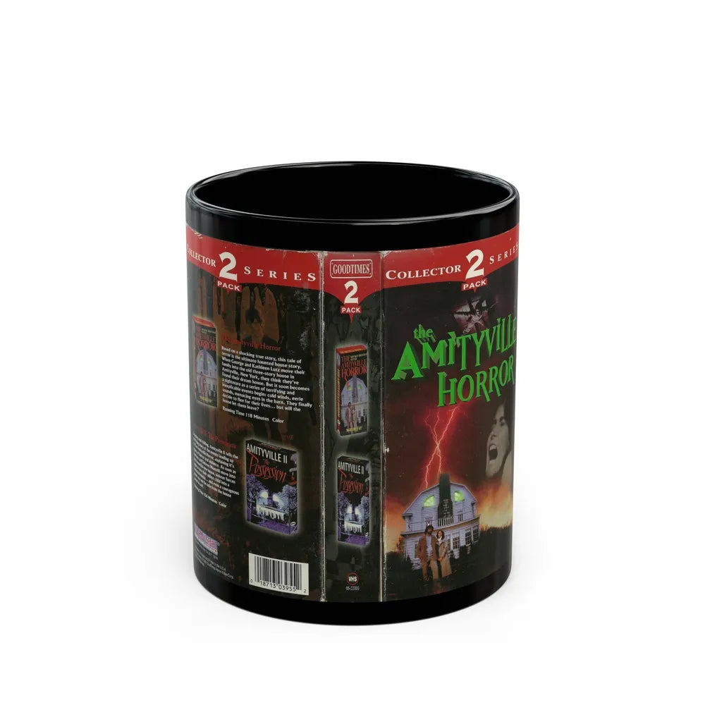 THE AMITYVILLE HORROR (VHS COVER) - Black Coffee Mug-11oz-Go Mug Yourself