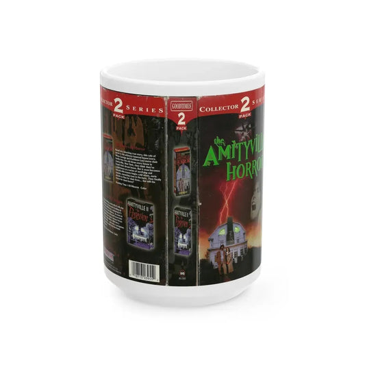 THE AMITYVILLE HORROR (VHS COVER) - White Coffee Mug 15oz - Go Mug Yourself