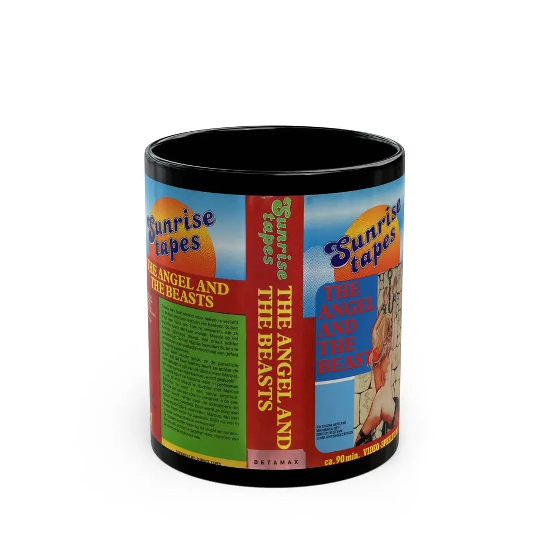 THE ANGEL AND THE BEASTS (VHS COVER) - Black Coffee Mug 11oz - Go Mug Yourself