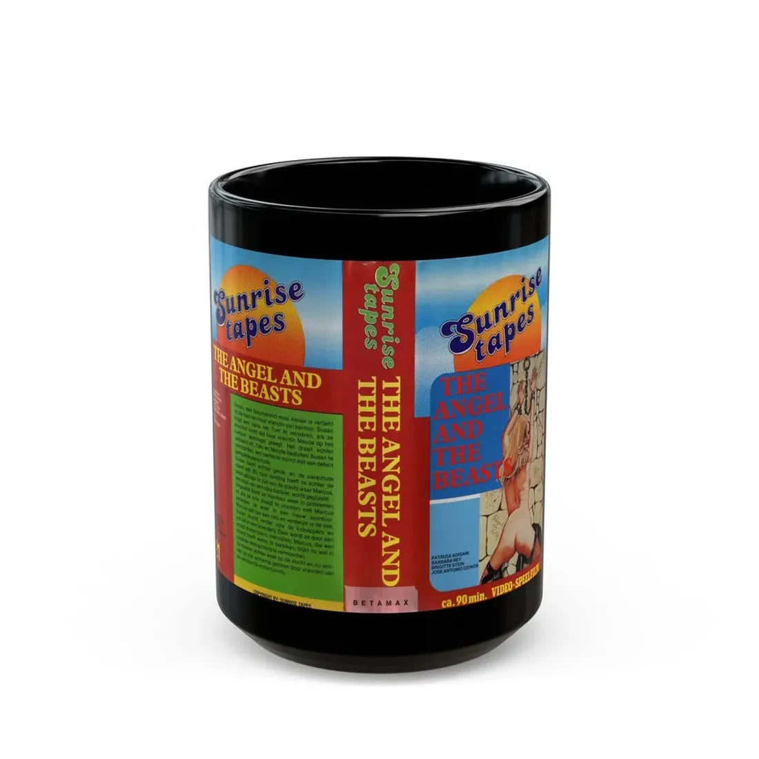 THE ANGEL AND THE BEASTS (VHS COVER) - Black Coffee Mug 15oz - Go Mug Yourself