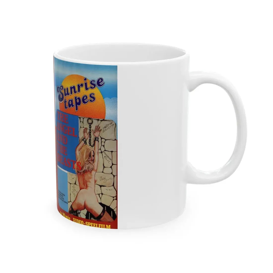 THE ANGEL AND THE BEASTS (VHS COVER) - White Coffee Mug - Go Mug Yourself