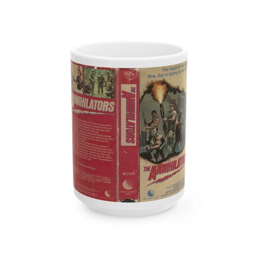 THE ANNIHILATORS NEW WORLD VIDEO (VHS COVER) - White Coffee Mug-15oz-Go Mug Yourself