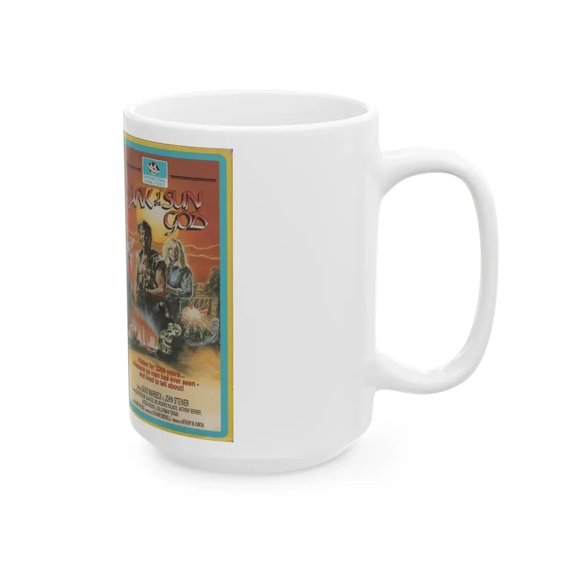 THE ARK OF THE SUN GOD DAVID WARBECK (VHS COVER) - White Coffee Mug - Go Mug Yourself
