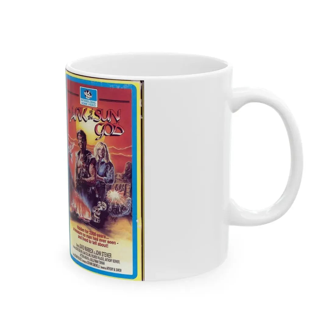 THE ARK OF THE SUN GOD (VHS COVER) - White Coffee Mug - Go Mug Yourself