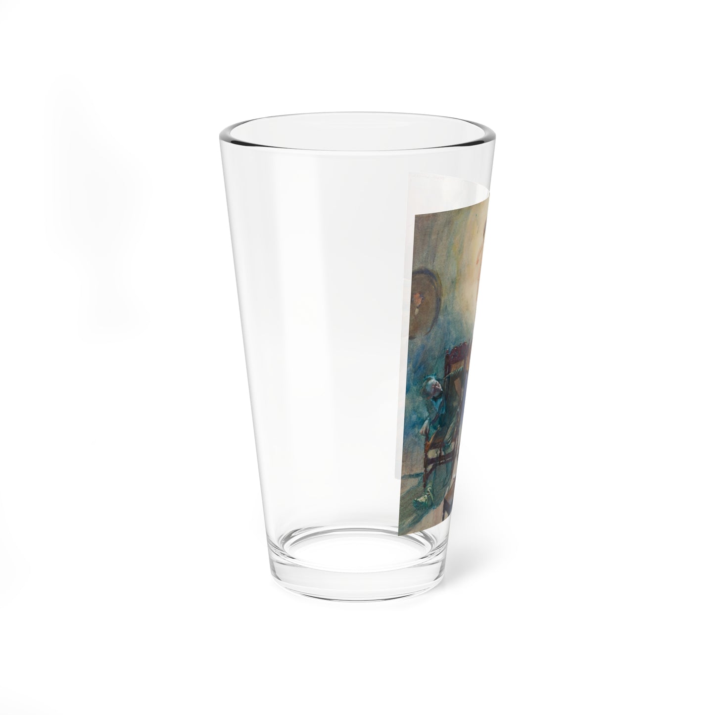 The Arrival of 1897, story illustration (Magazine Illustration) Pint Glass 16oz-Go Mug Yourself