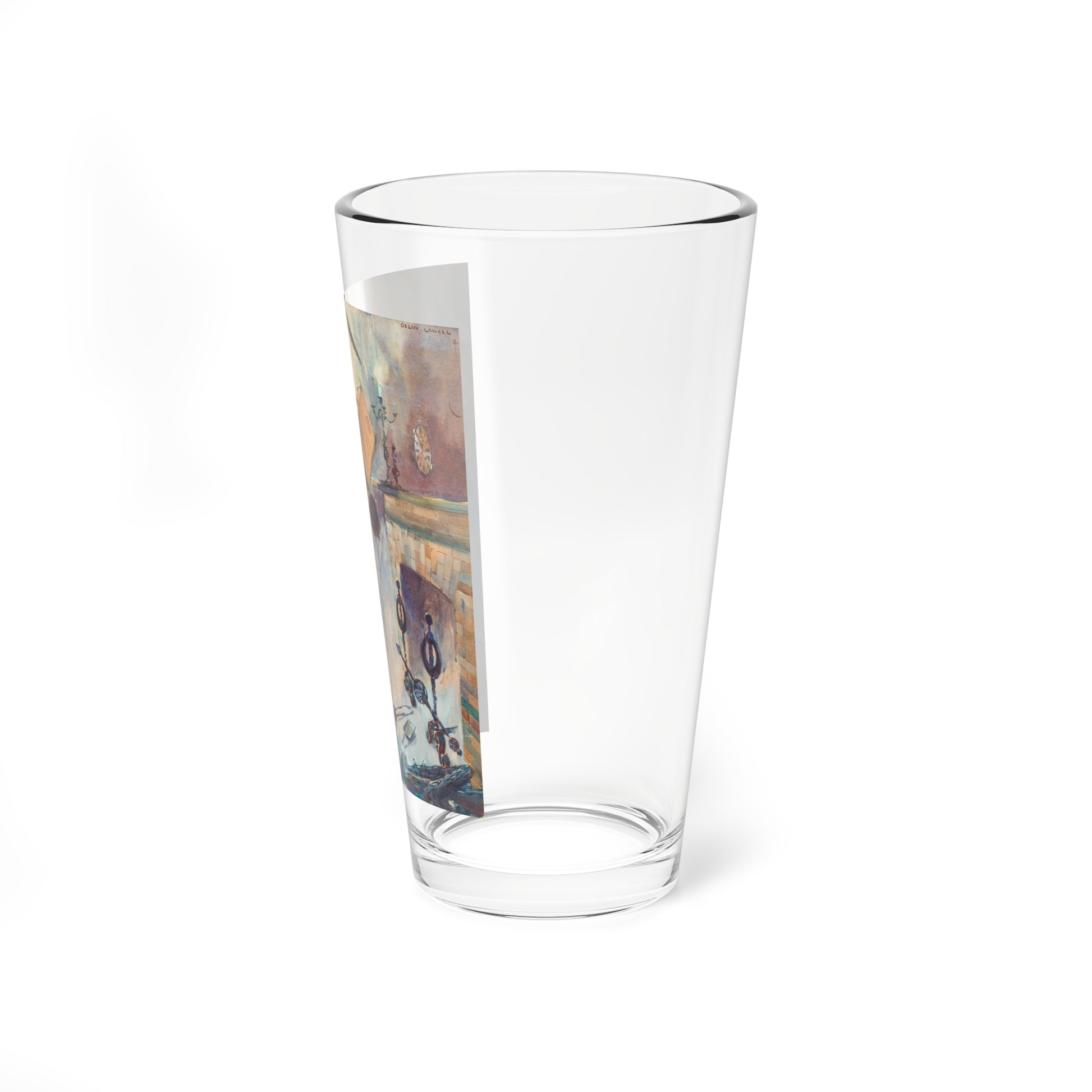 The Arrival of 1897, story illustration (Magazine Illustration) Pint Glass 16oz-Go Mug Yourself