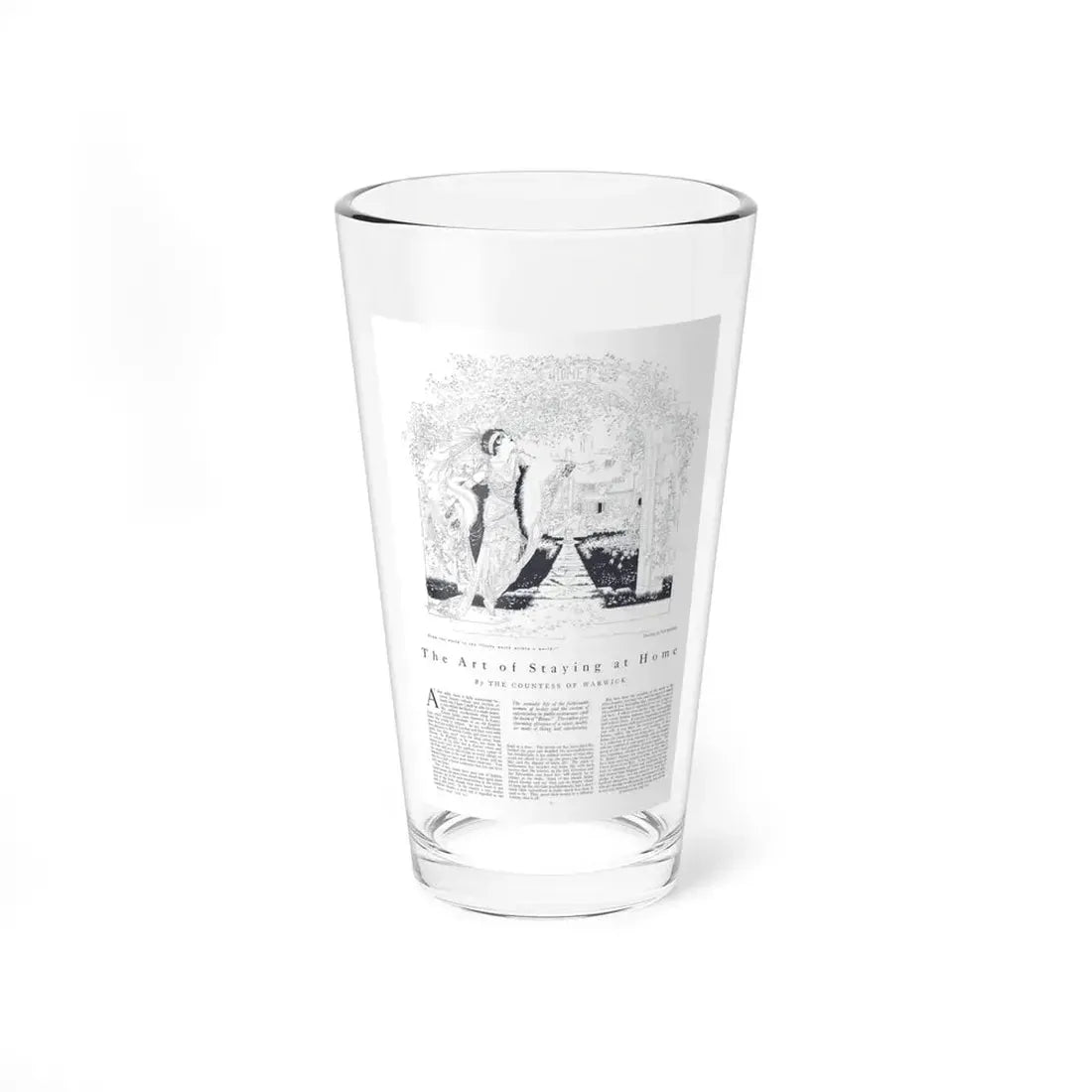 The Art of Staying at Home, Harper's Bazaar, April 1915 (Magazine Illustration) Pint Glass 16oz 16oz - Go Mug Yourself