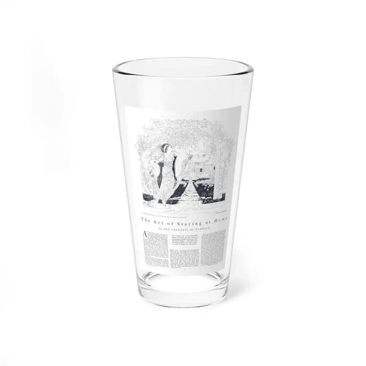The Art of Staying at Home, Harper's Bazaar, April 1915 (Magazine Illustration) Pint Glass 16oz 16oz - Go Mug Yourself