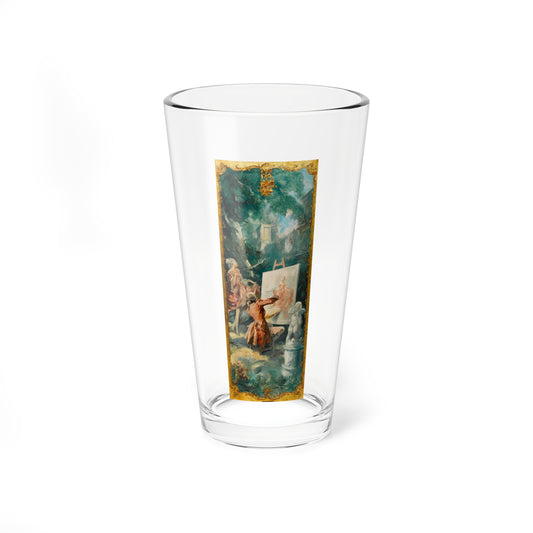 The Artist in an Allegorical Setting, circa 1907 (Magazine Illustration) Pint Glass 16oz-16oz-Go Mug Yourself