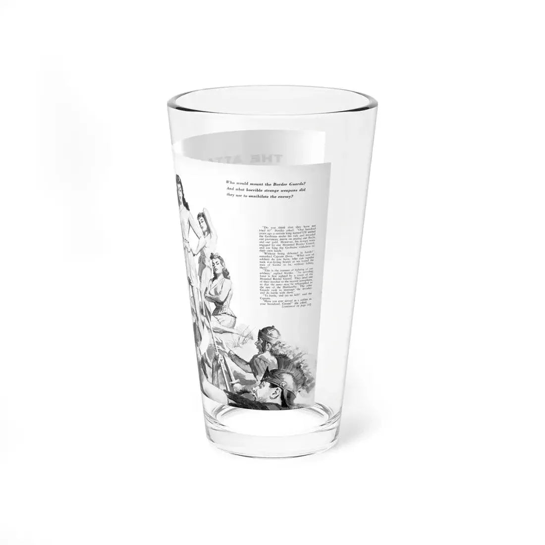 The Attack, Tiger magazine, March 1957 (Magazine Illustration) Pint Glass 16oz - Go Mug Yourself