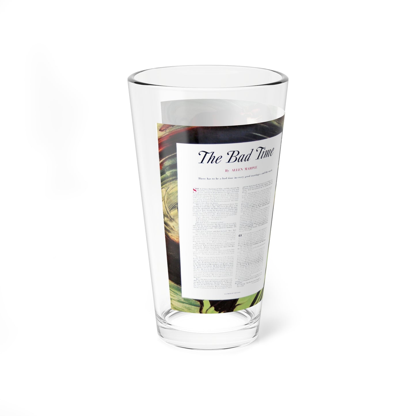 The Bad Time, Collier's, April 15, 1950 (Magazine Illustration) Pint Glass 16oz-Go Mug Yourself