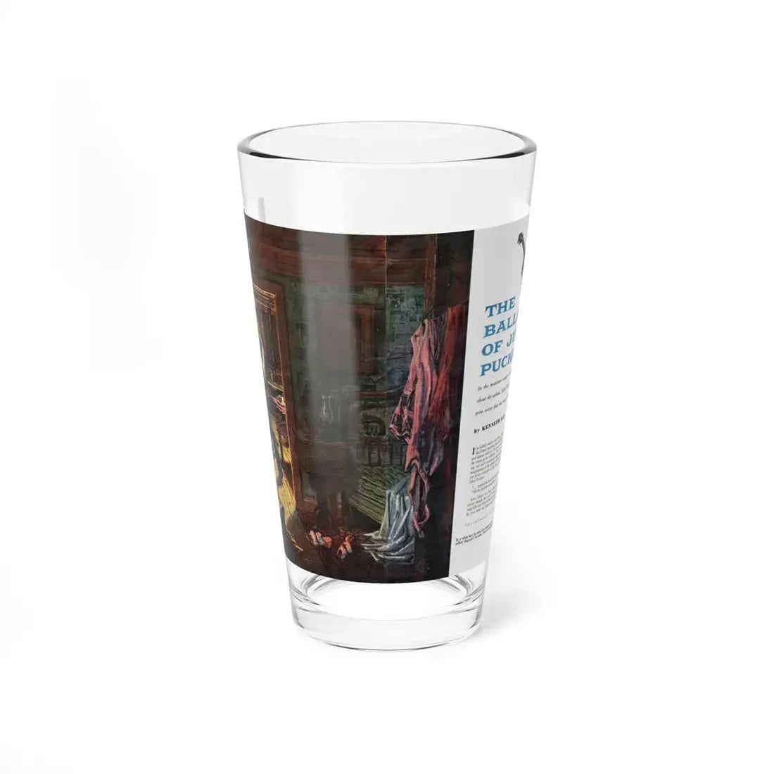 The Ballad of Jubal Puckett, Argosy, October 1955 (Magazine Illustration) Pint Glass 16oz 16oz - Go Mug Yourself