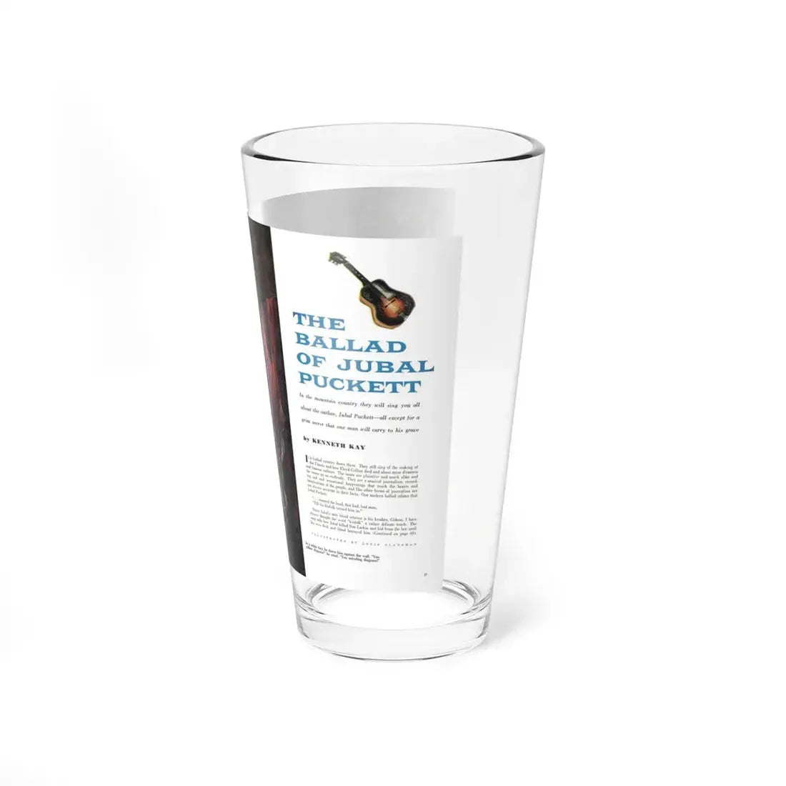 The Ballad of Jubal Puckett, Argosy, October 1955 (Magazine Illustration) Pint Glass 16oz - Go Mug Yourself