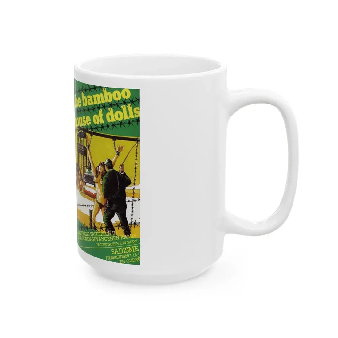 THE BAMBOO HOUSE OF DOLLS (VHS COVER) - White Coffee Mug - Go Mug Yourself