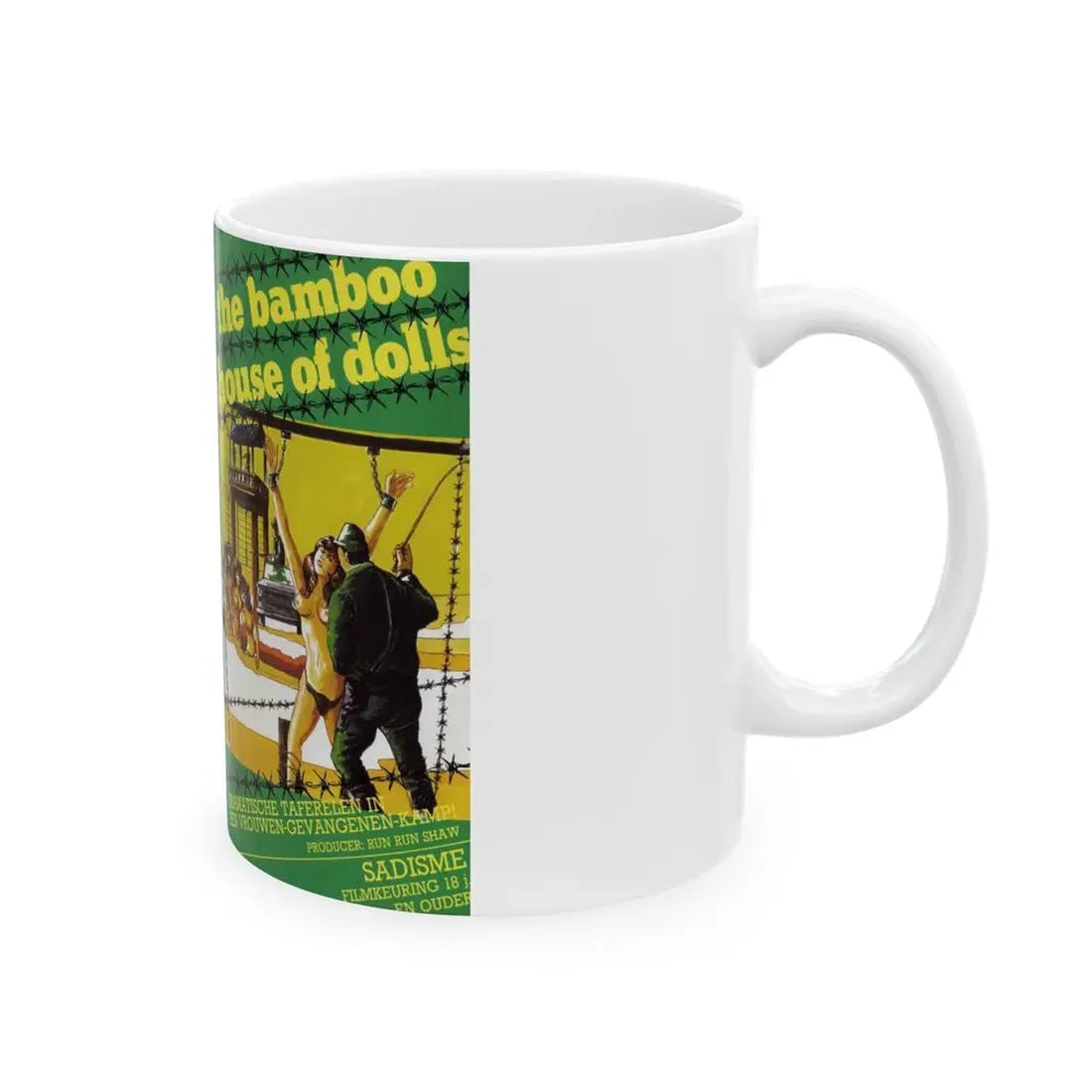 THE BAMBOO HOUSE OF DOLLS (VHS COVER) - White Coffee Mug - Go Mug Yourself