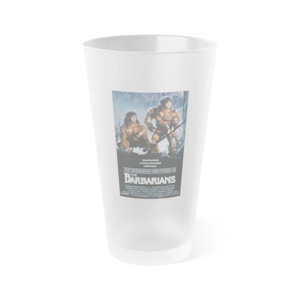 THE BARBARIANS 1987 Movie Poster - Frosted Pint Glass 16oz-Go Mug Yourself