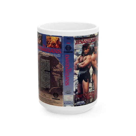 THE BARBARIANS 2 (VHS COVER) - White Coffee Mug 15oz - Go Mug Yourself