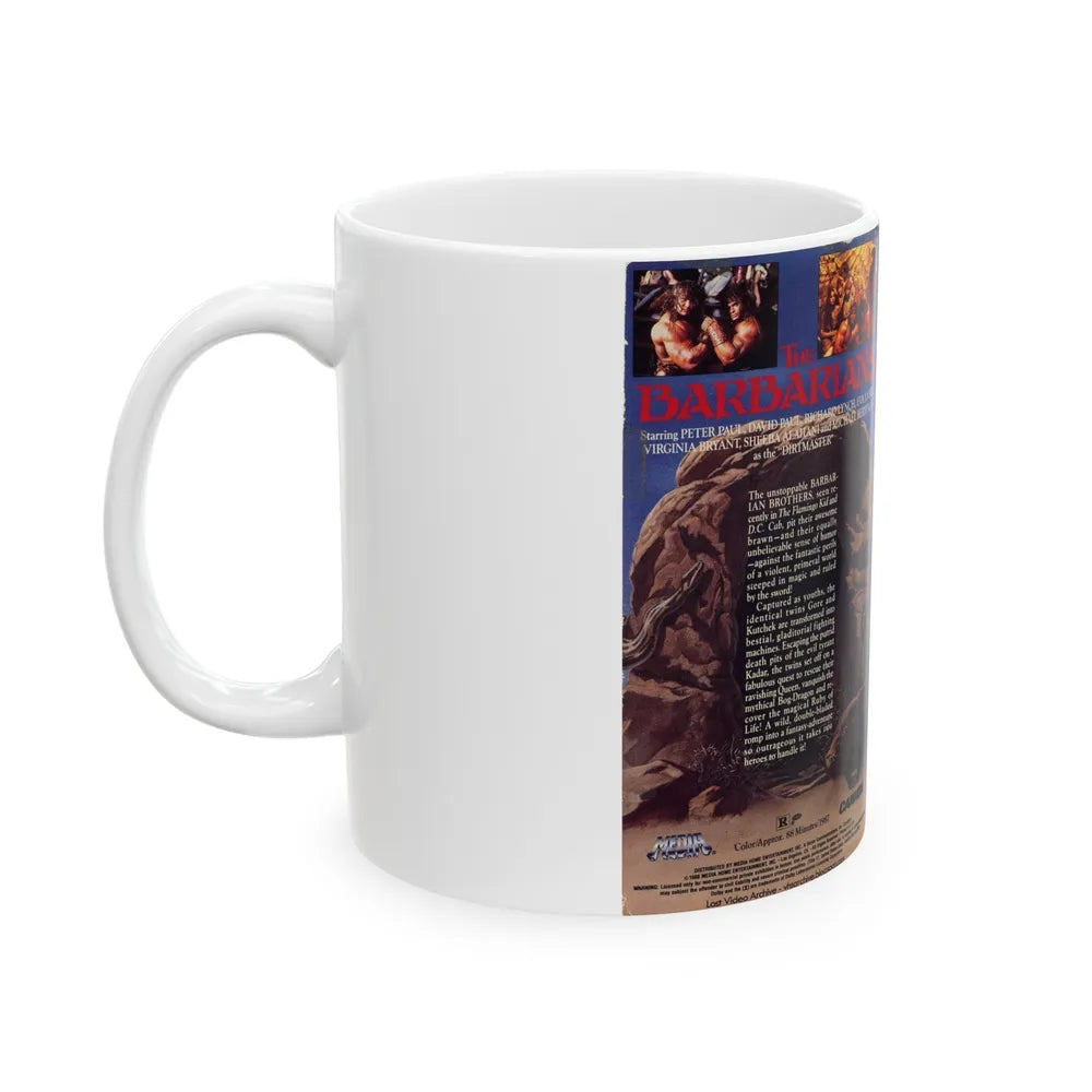 THE BARBARIANS 2 (VHS COVER) - White Coffee Mug-Go Mug Yourself