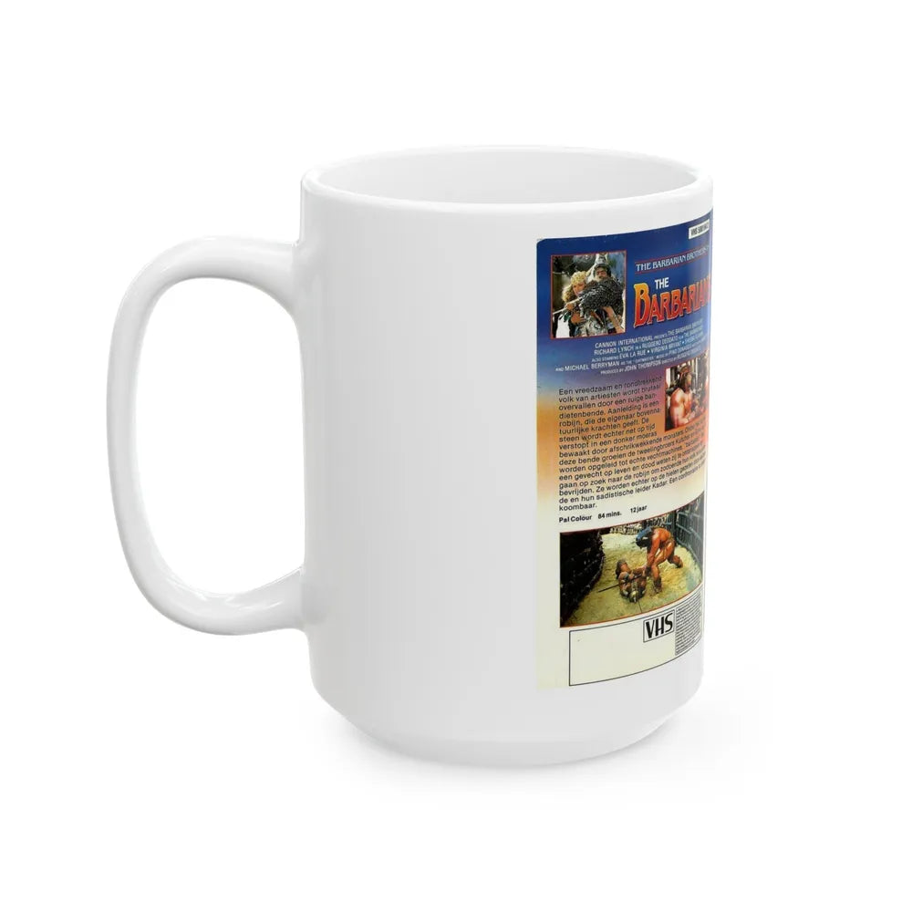 THE BARBARIANS CANNON (VHS COVER) - White Coffee Mug-Go Mug Yourself