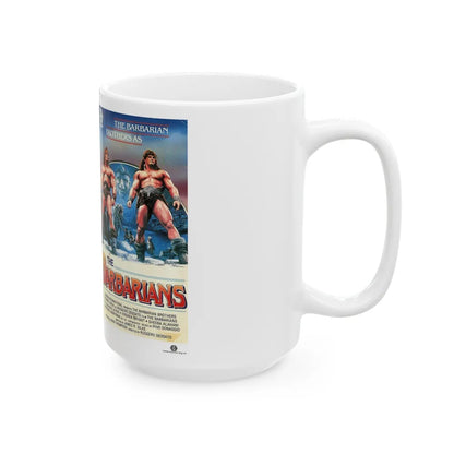 THE BARBARIANS CANNON (VHS COVER) - White Coffee Mug-Go Mug Yourself