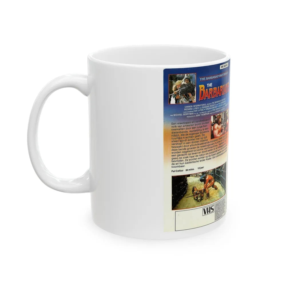 THE BARBARIANS CANNON (VHS COVER) - White Coffee Mug-Go Mug Yourself