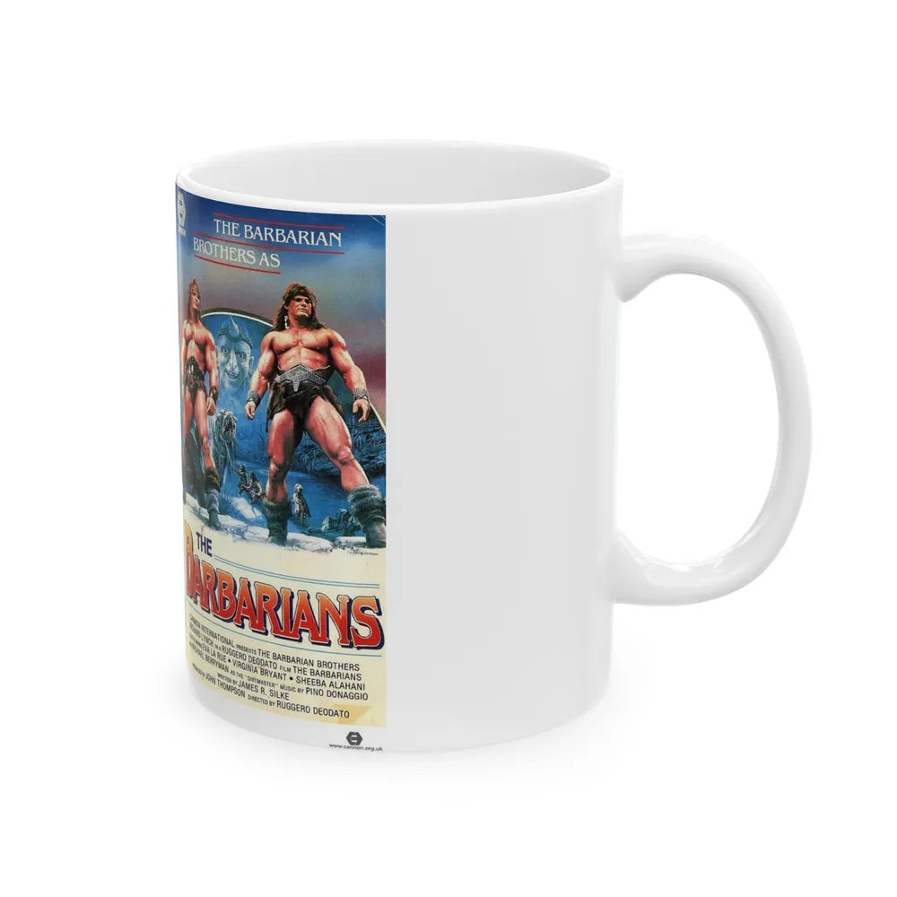 THE BARBARIANS CANNON (VHS COVER) - White Coffee Mug-Go Mug Yourself