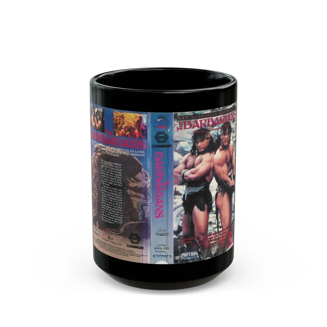 THE BARBARIANS THE BARBARIAN BROTHERS (VHS COVER) - Black Coffee Mug 15oz - Go Mug Yourself