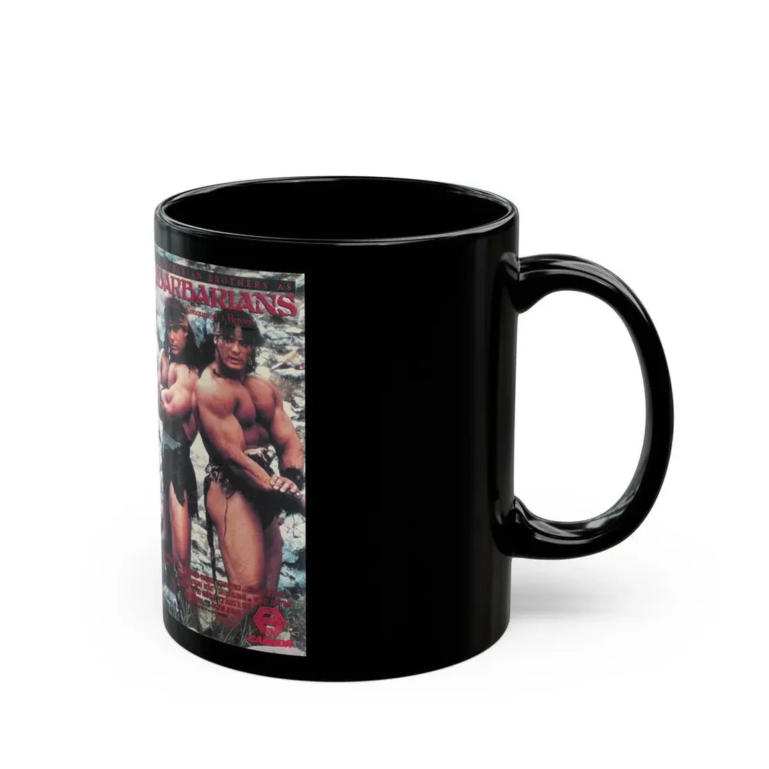 THE BARBARIANS THE BARBARIAN BROTHERS (VHS COVER) - Black Coffee Mug - Go Mug Yourself