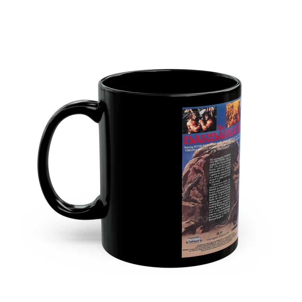 THE BARBARIANS THE BARBARIAN BROTHERS (VHS COVER) - Black Coffee Mug-Go Mug Yourself