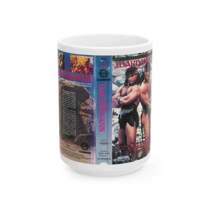 THE BARBARIANS THE BARBARIAN BROTHERS (VHS COVER) - White Coffee Mug 15oz - Go Mug Yourself